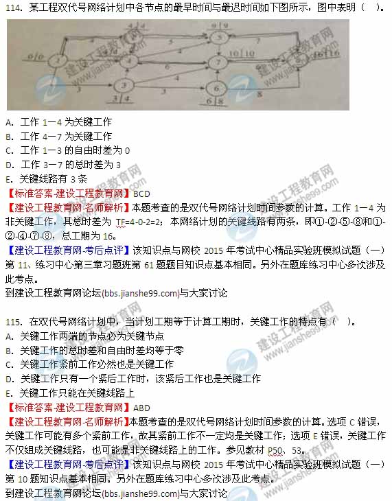 【全網(wǎng)首發(fā)】2015年監(jiān)理工程師《建設工程質(zhì)量、投資、進度控制》試題及答案