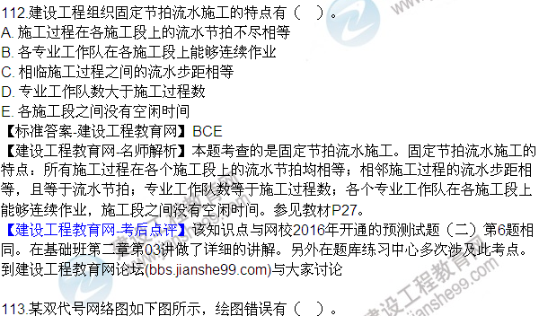 2016監(jiān)理質(zhì)量、投資、進(jìn)度控制試題及答案（106-120）