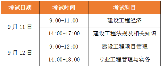 一級建造師考試時(shí)間、考試科目