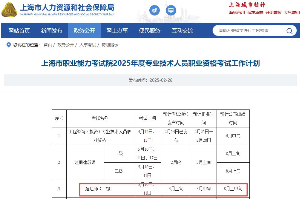 上海二建報名時間